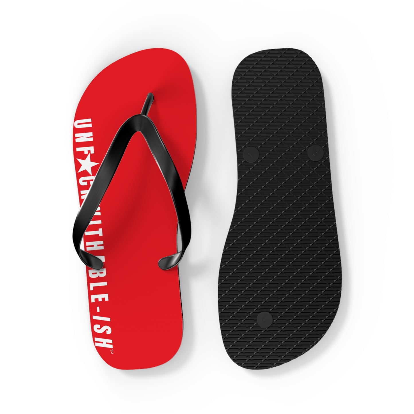 UNF★CKWITHABLE-ISH™ Flip Flops Red, White Star