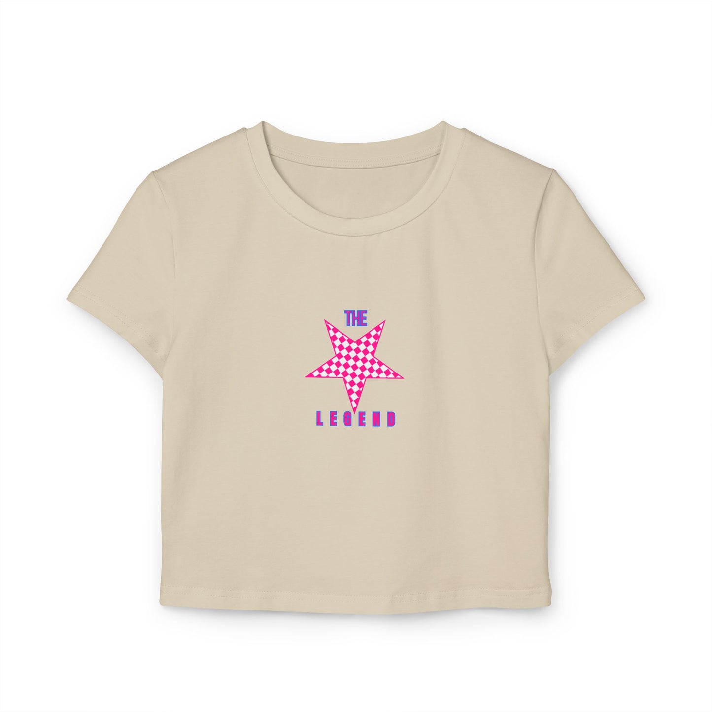 Retro Rebel Women's Baby Tee, Organic Cotton Vintage Graphic Crop Top