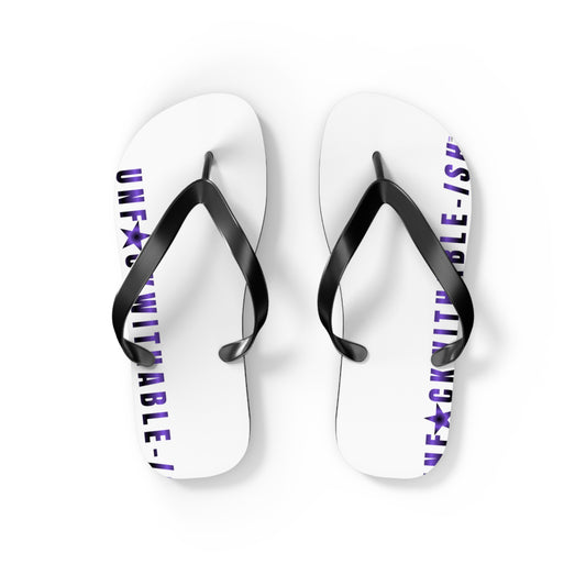 UNF★CKWITHABLE-ISH™ Flip Flips White with Gradient Purple/Purple