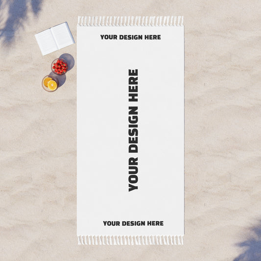 Beach Bum Bundle, Custom Design Boho Beach Towel, Relaxing Summer Essentials One-Size Beach Towel