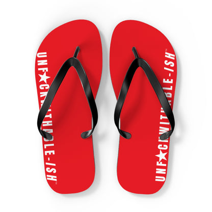 UNF★CKWITHABLE-ISH™ Flip Flops Red, White Star