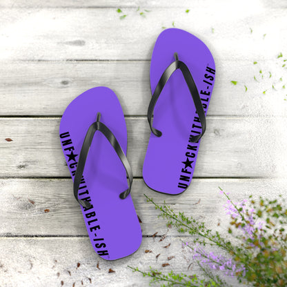 UNF★CKWITHABLE-ISH™ Flip Flops Purple, Black Star