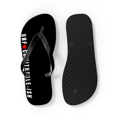 UNF★CKWITHABLE-ISH™ Flip Flops White/Red Star