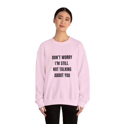 Funny Crewneck Heavy-Weight Sweatshirt - Don't Worry I'm Still Not Talking About You
