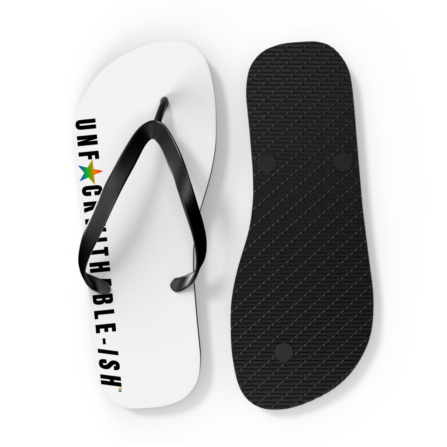UNF★CKWITHABLE-ISH™ Flip Flops Black/Green Gradient Star