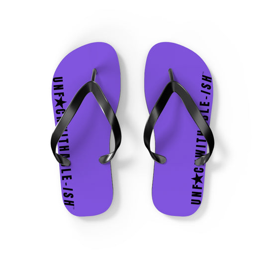 UNF★CKWITHABLE-ISH™ Flip Flops Purple, Black Star