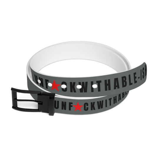 UNF★CKWITHABLE-ISH™ Belt Gun Metal Grey, Black/Red Star