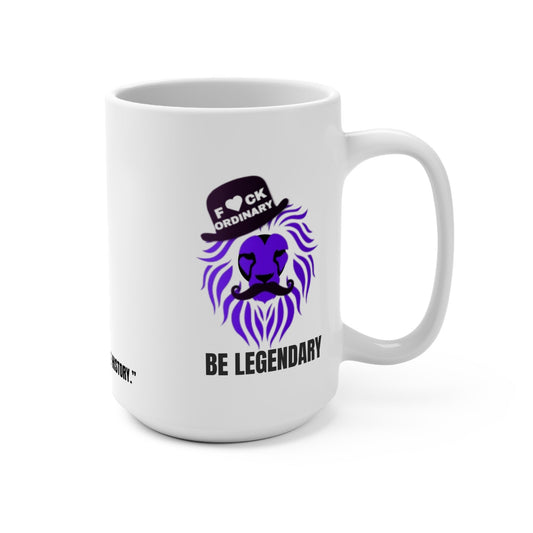 Inspirational Mug, F♥CK Ordinary – Purple Lion Mug Printify