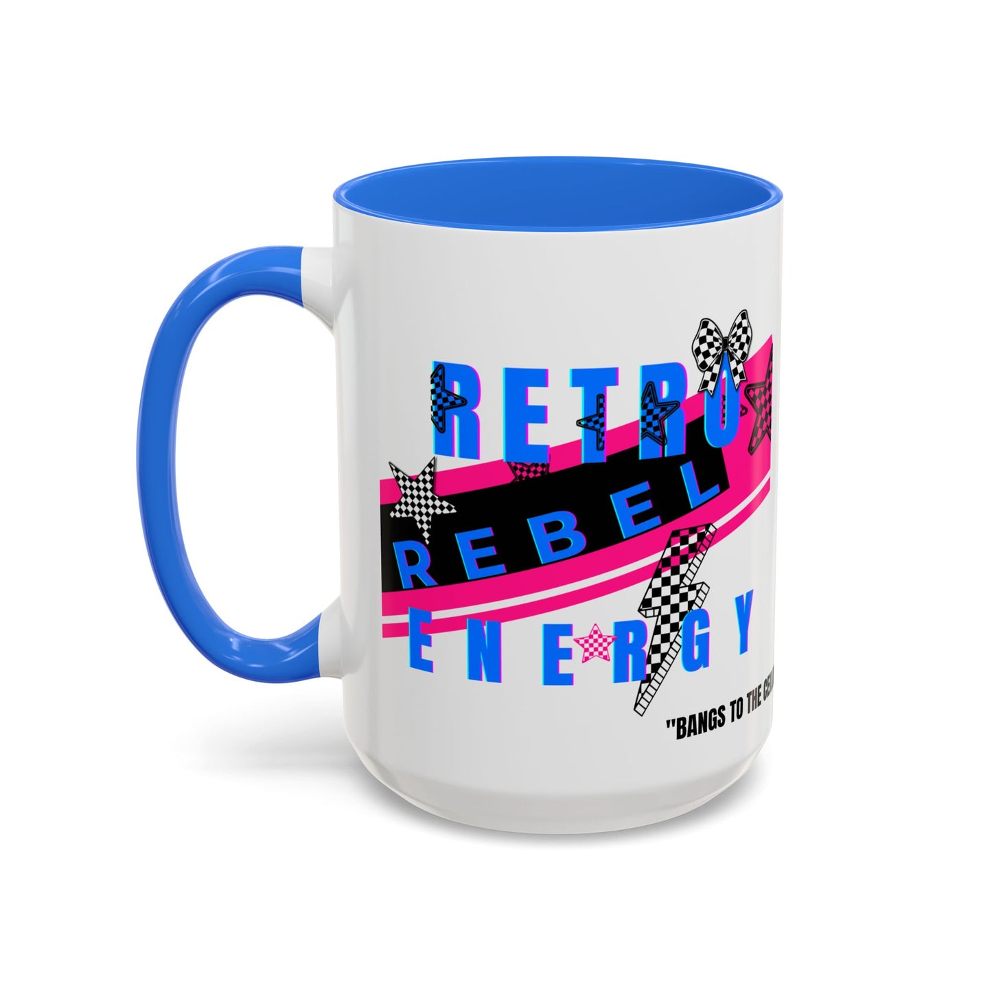 Retro Rebel Mug, 90s Pop Culture Nostalgia, "Bangs to the Ceiling"