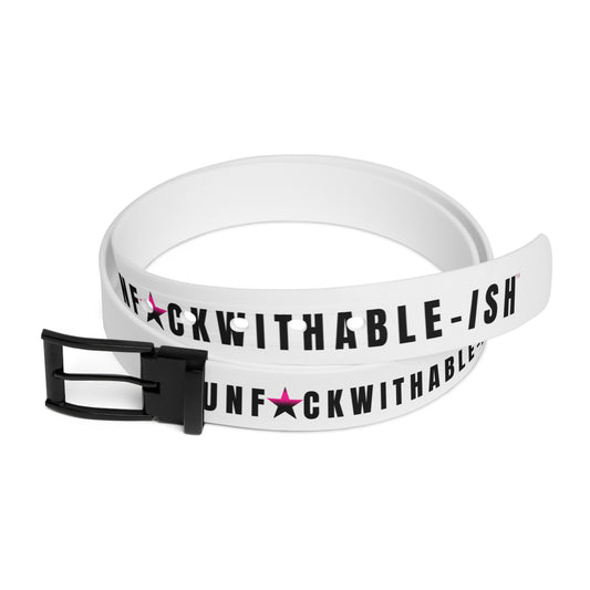 UNF★CKWITHABLE-ISH™ Belt White/Hot Pink Star
