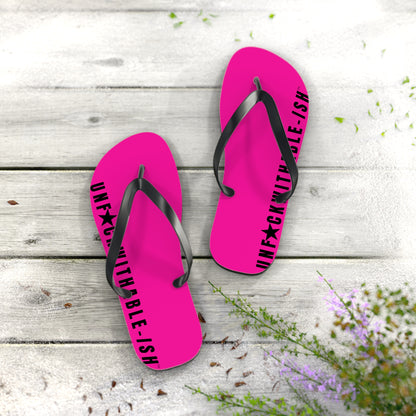 UNF★CKWITHABLE-ISH™ Flip Flops Hot Pink Star