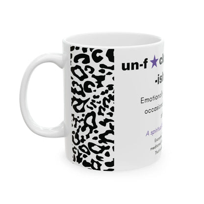 Unf*ckwithable-ish Mug, Recovery Definition with Leopard Print Printify