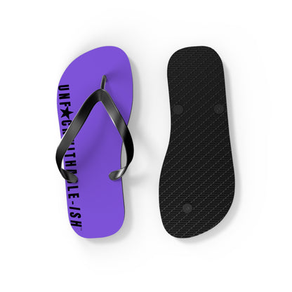 UNF★CKWITHABLE-ISH™ Flip Flops Purple, Black Star