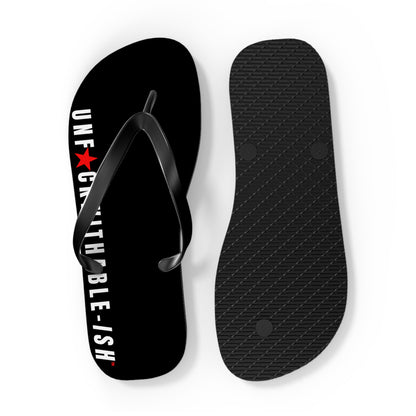 UNF★CKWITHABLE-ISH™ Flip Flops White/Red Star