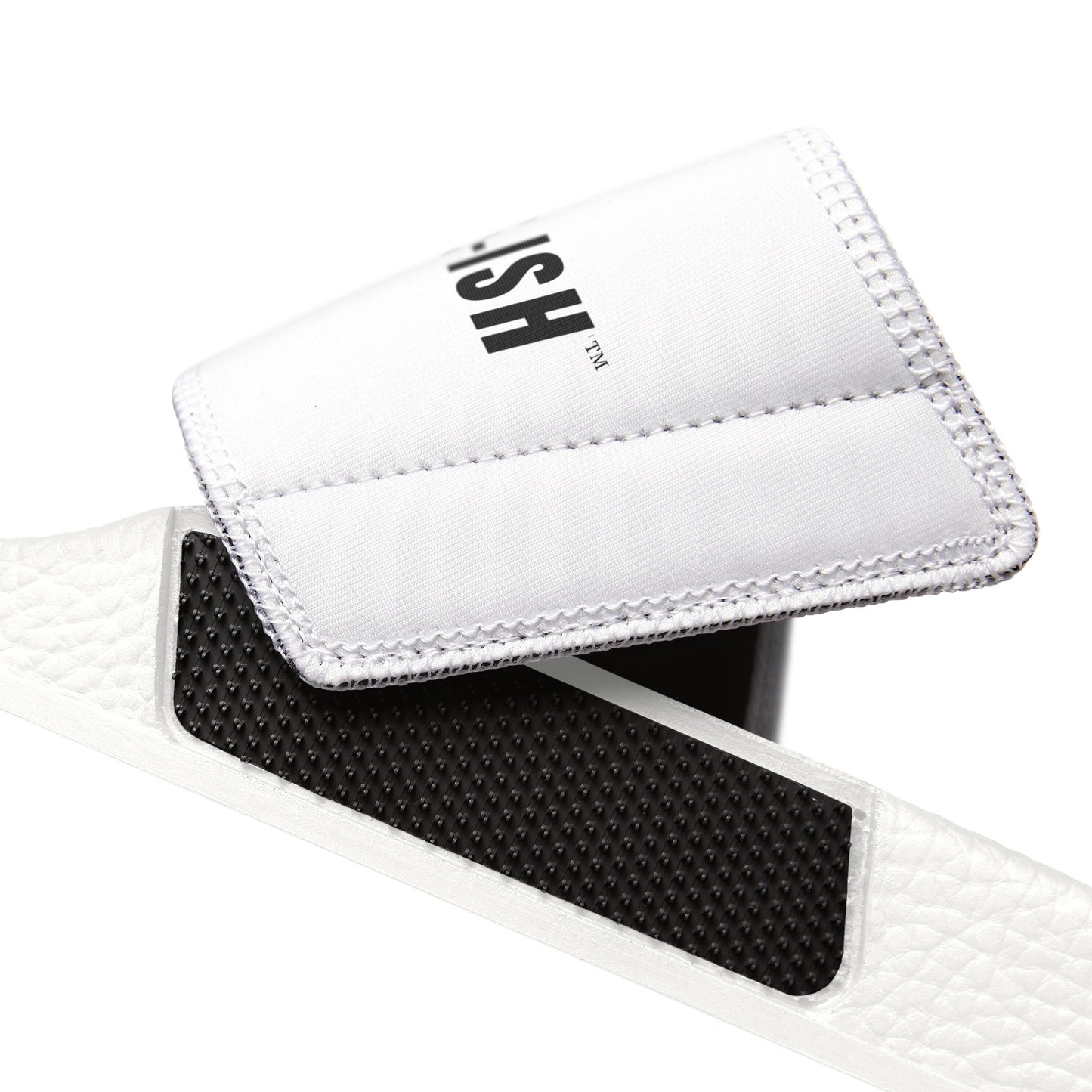 UNF★CKWITHABLE-ISH Men's Adjustable Slides — White/ Red Star Edition