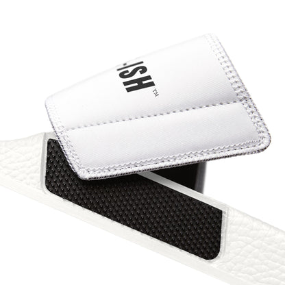 UNF★CKWITHABLE-ISH Men's Adjustable Slides — White/ Red Star Edition