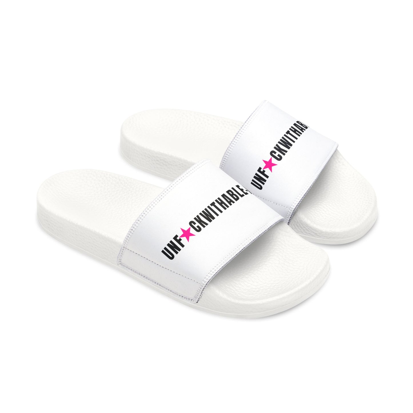 UNF★CKWITHABLE-ISH Women’s Slides — Hot-Pink Star Edition