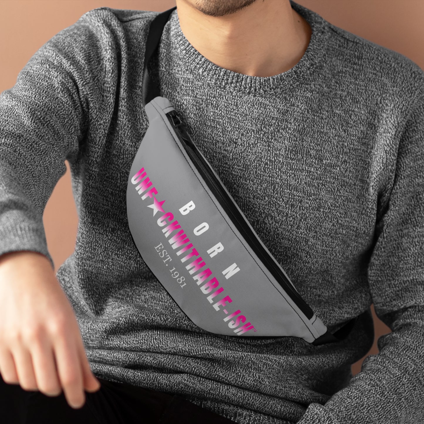 UNF★CKWITHABLE-ISH™ Fanny - Customizable Est Year, Grey & Hot Pink