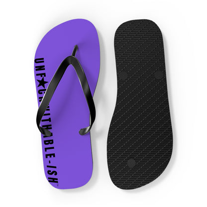 UNF★CKWITHABLE-ISH™ Flip Flops Purple, Black Star