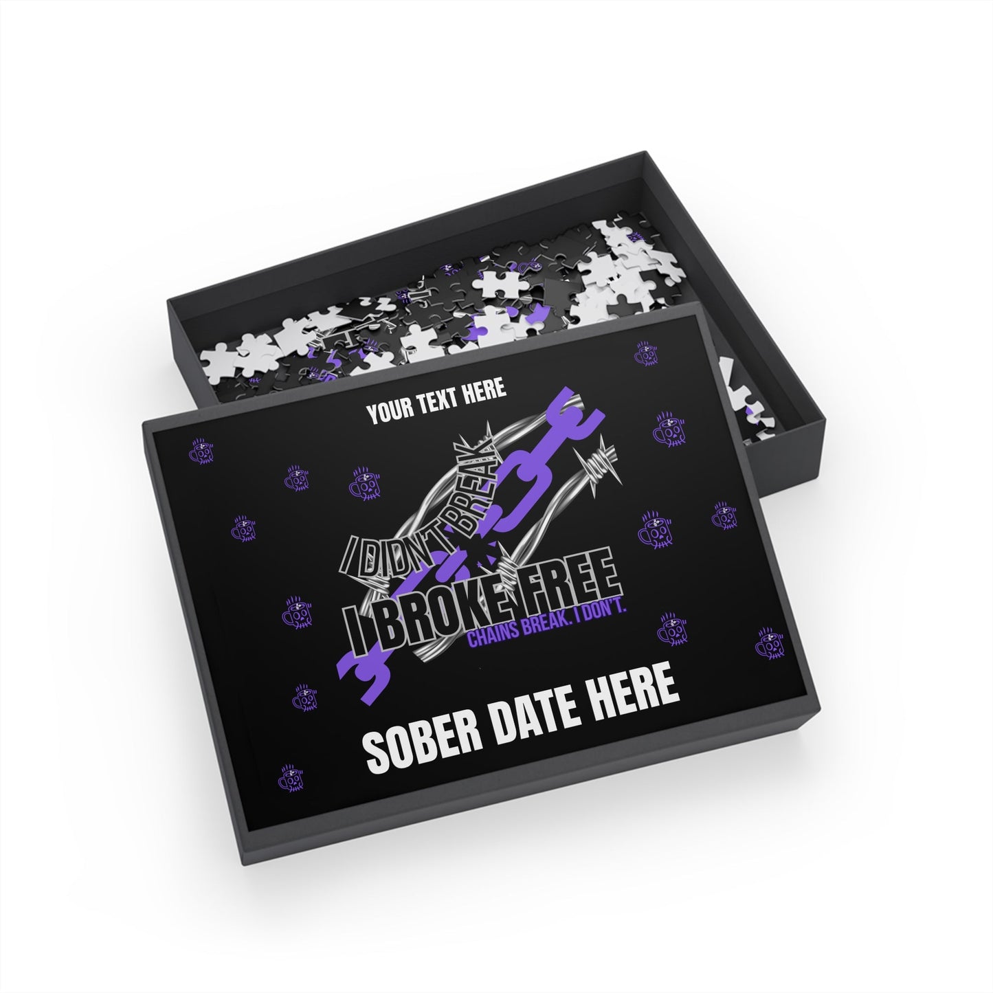 I Broke Free – Custom Jigsaw Puzzle, Sober Date 💜 LIMITED EDITION Printify