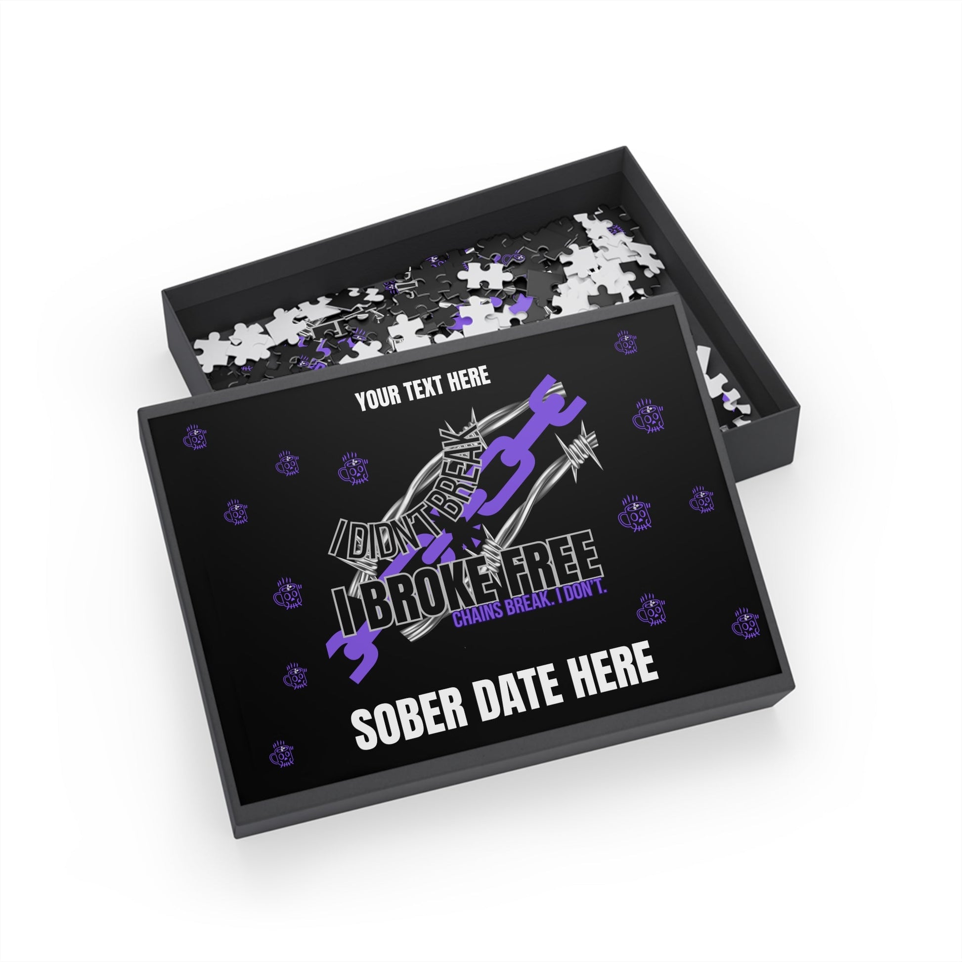 I Broke Free – Custom Jigsaw Puzzle, Sober Date 💜 LIMITED EDITION Printify