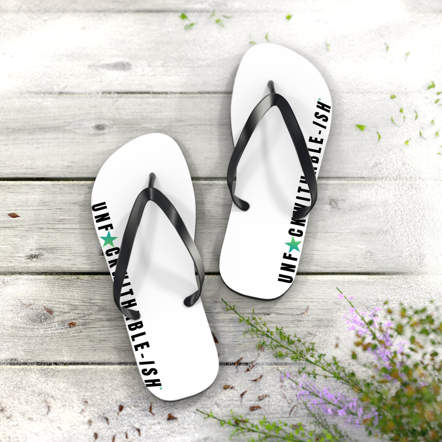 UNF★CKWITHABLE-ISH™ Flip Flops Star Black/Teal Star