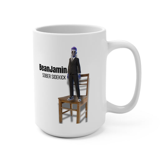 BeanJamin™ Sober Sidekick Mug – Featuring Our Custom Engineered Recovery ChatGPT, by The Bean Grind