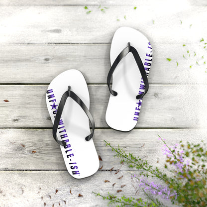 UNF★CKWITHABLE-ISH™ Flip Flips White with Gradient Purple/Purple