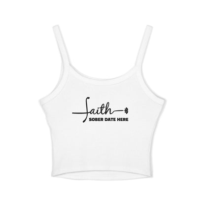 "Chains Break I Don’t" – Spaghetti Strap Sobriety Tank Top, Custom Sober Date