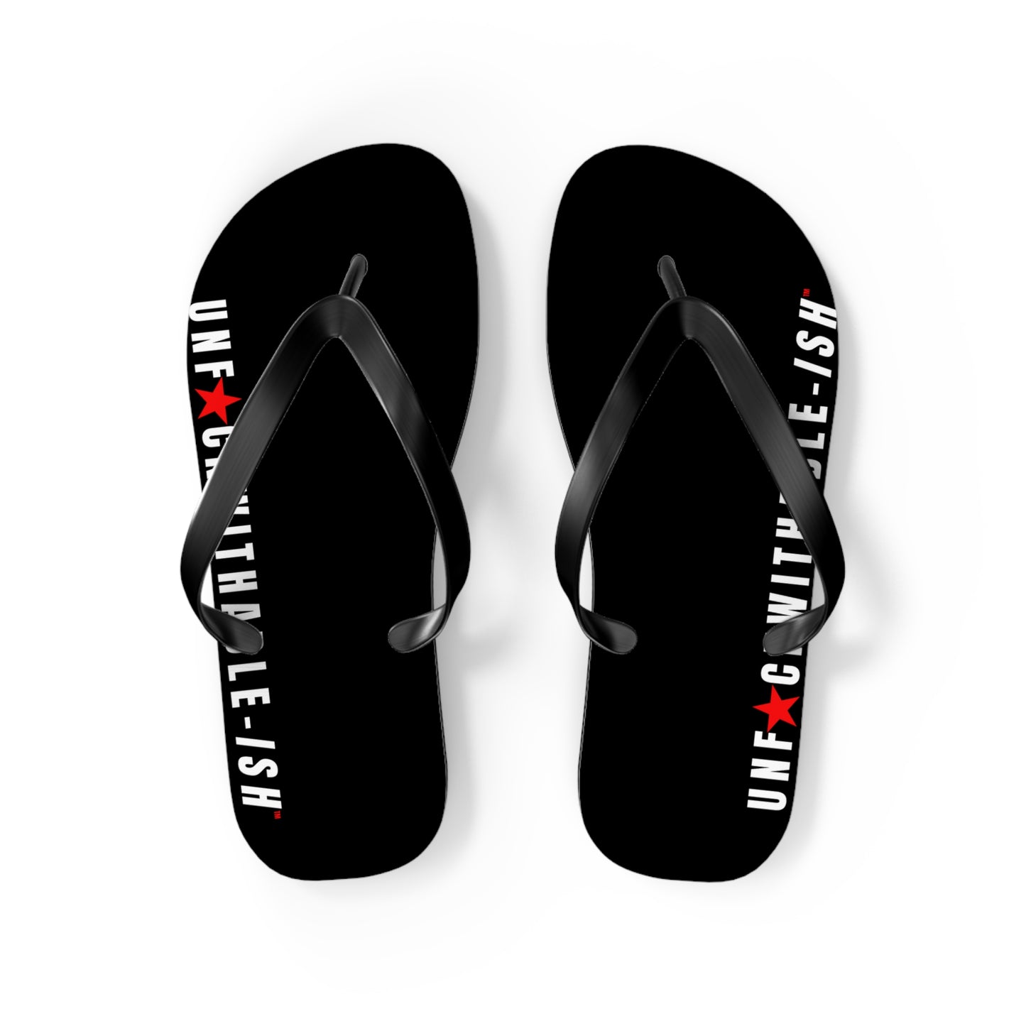 UNF★CKWITHABLE-ISH™ Flip Flops White/Red Star