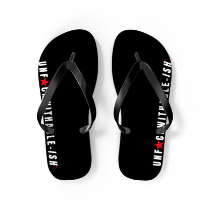 UNF★CKWITHABLE-ISH™ Flip Flops White/Red Star