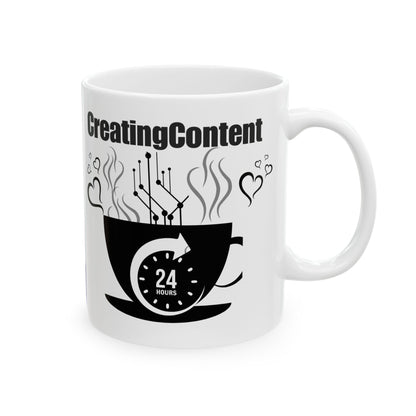 TikTok Inspired Mug, Creating Content 24/7