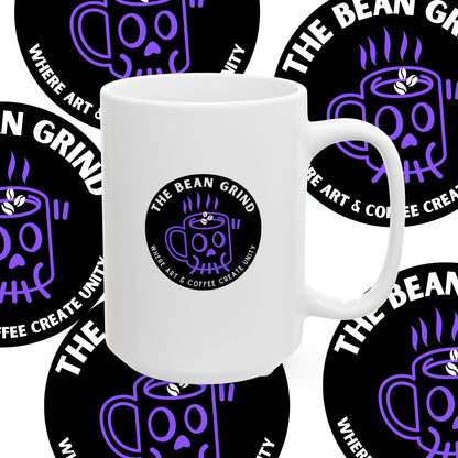 The Bean Grind™ Ceramic Mug, Branded Lil' Bean Dude