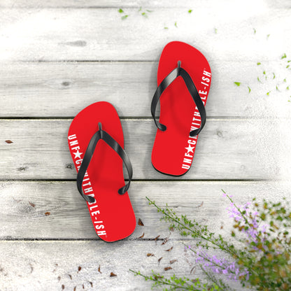 UNF★CKWITHABLE-ISH™ Flip Flops Red, White Star