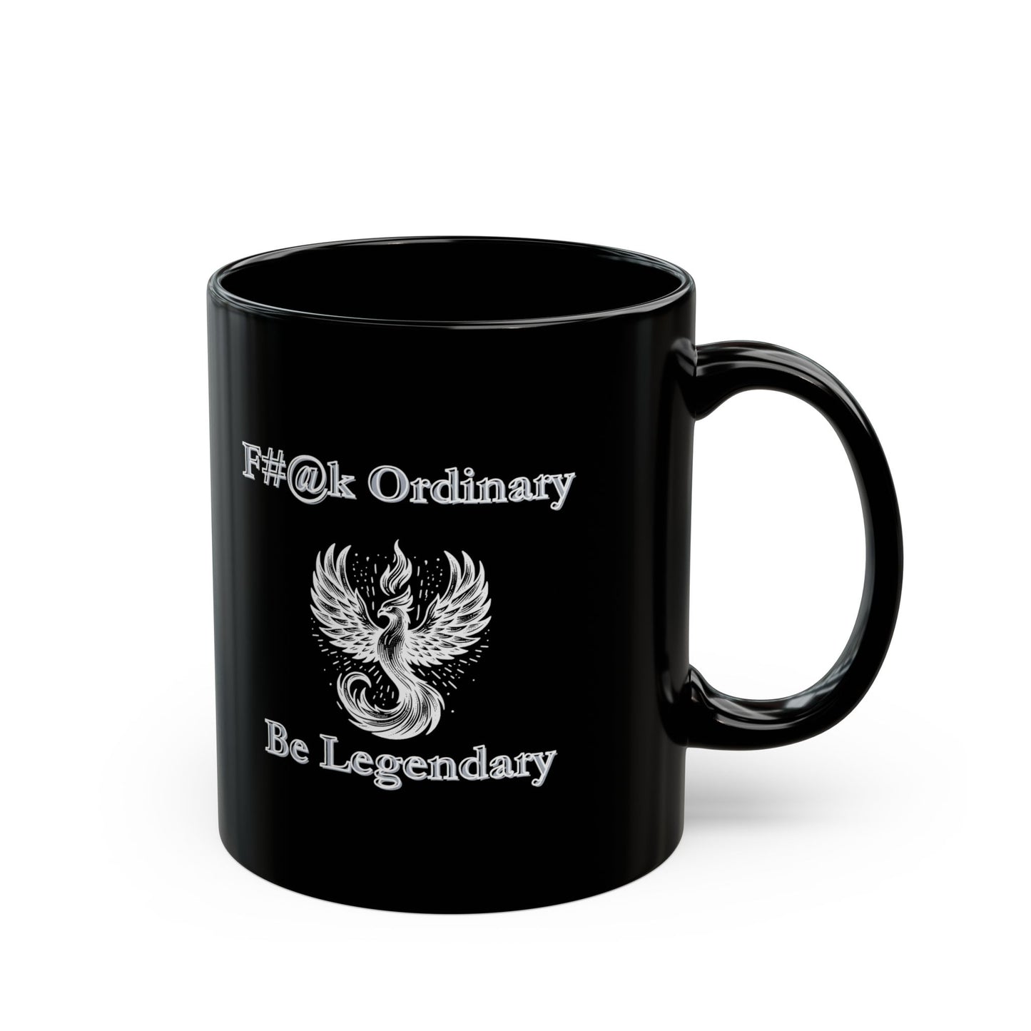 Inspirierende schwarze Keramiktasse