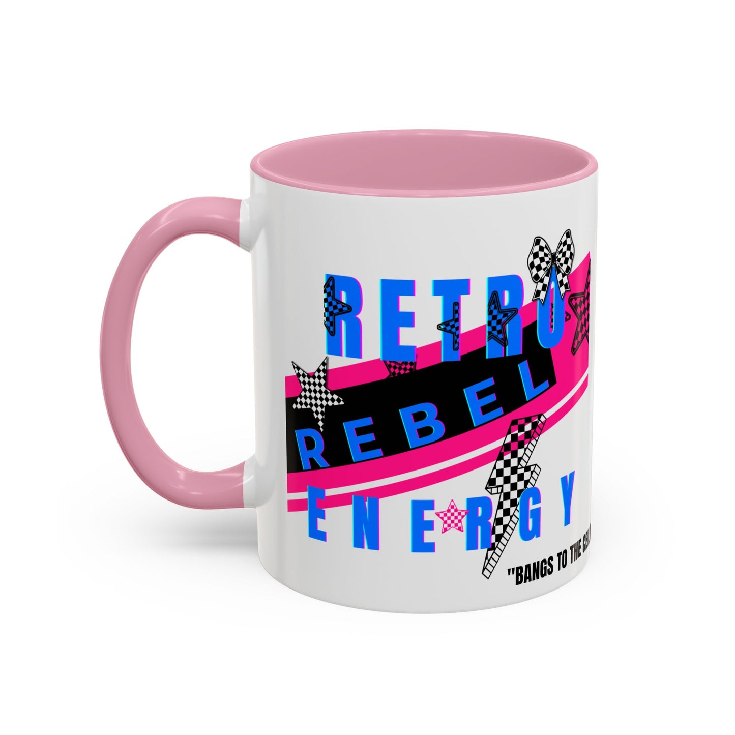Retro Rebel Mug, 90s Pop Culture Nostalgia, "Bangs to the Ceiling"