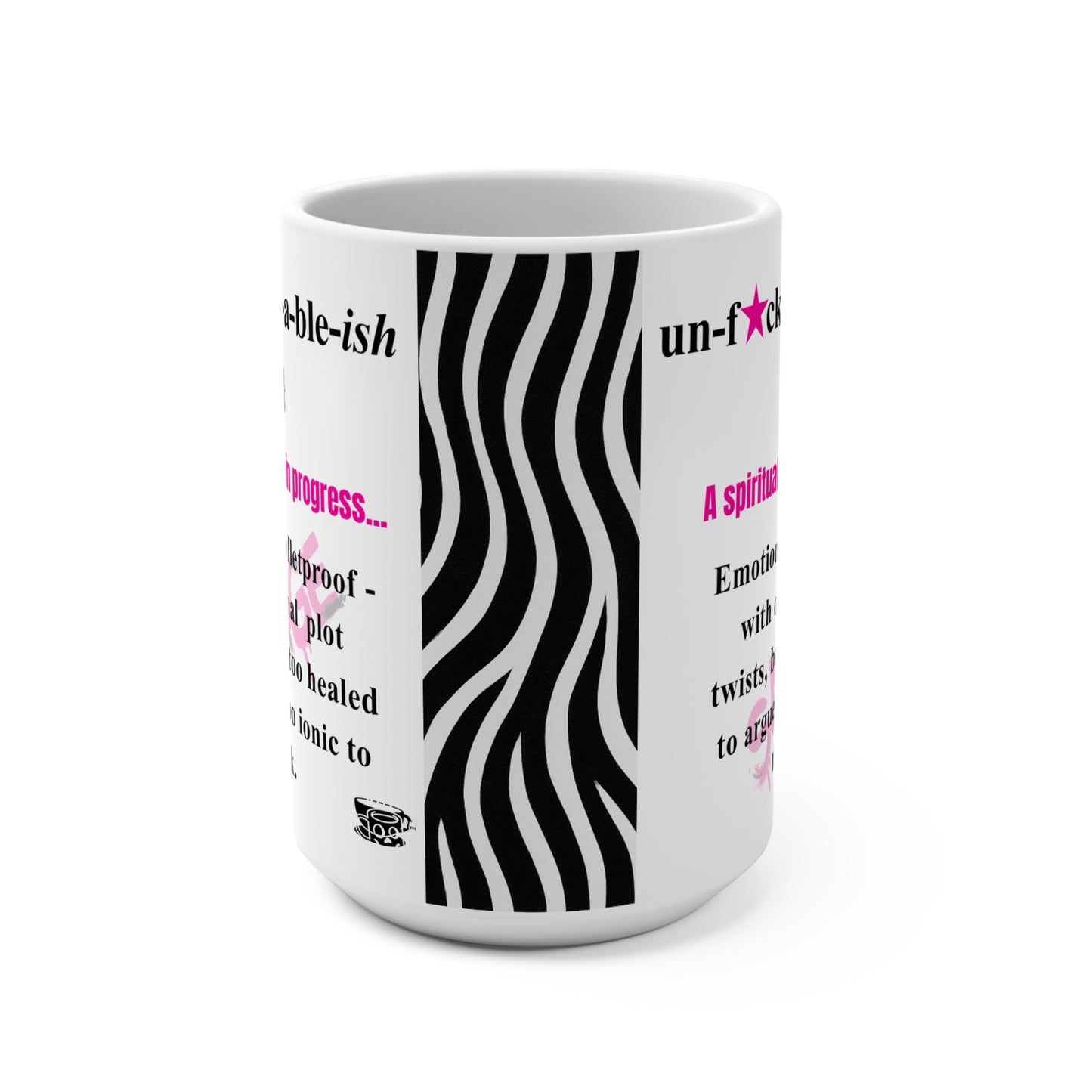 Funny U★ckwithable-ish Retro-Rebel Mug, Hot Pink with Definition