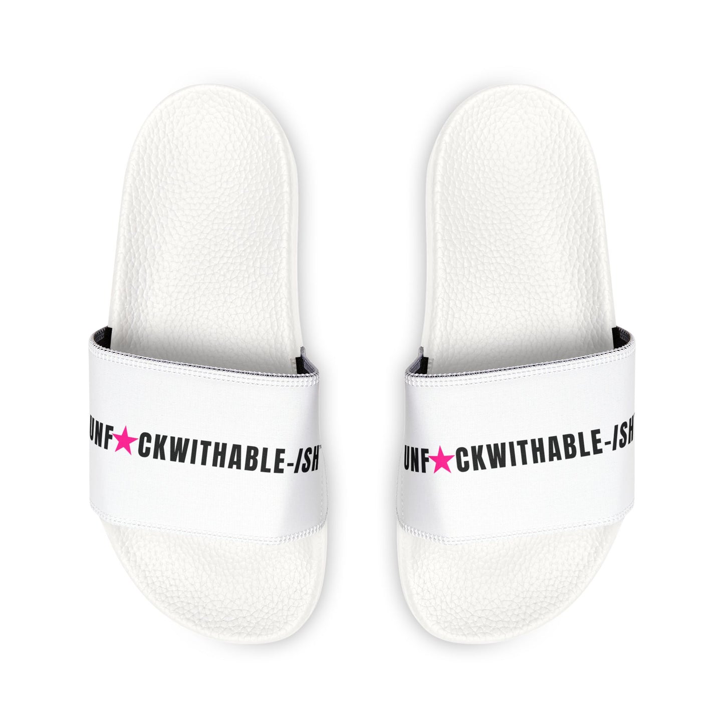 UNF★CKWITHABLE-ISH Women’s Slides — Hot-Pink Star Edition