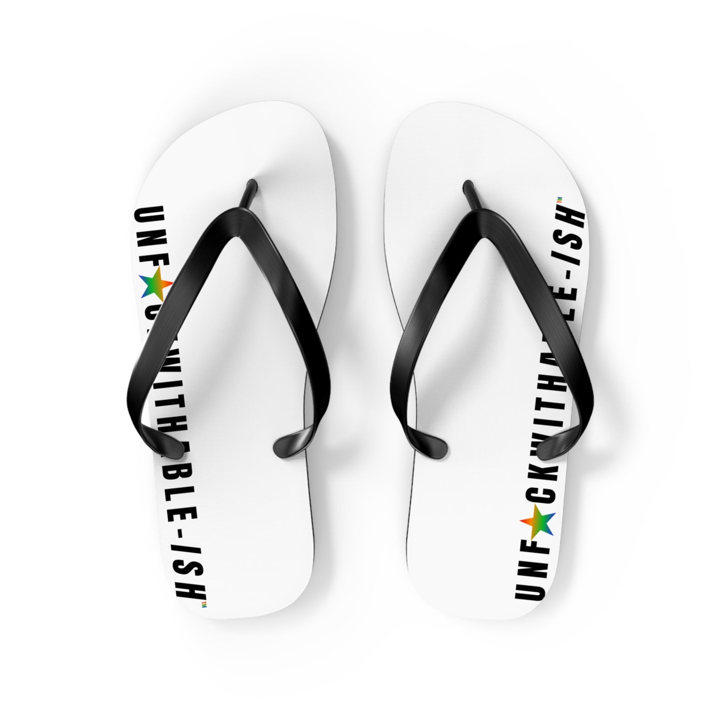 UNF★CKWITHABLE-ISH™ Flip Flops Black/Green Gradient Star