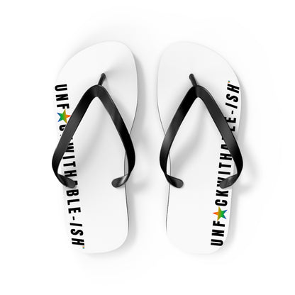 UNF★CKWITHABLE-ISH™ Flip Flops Black/Green Gradient Star