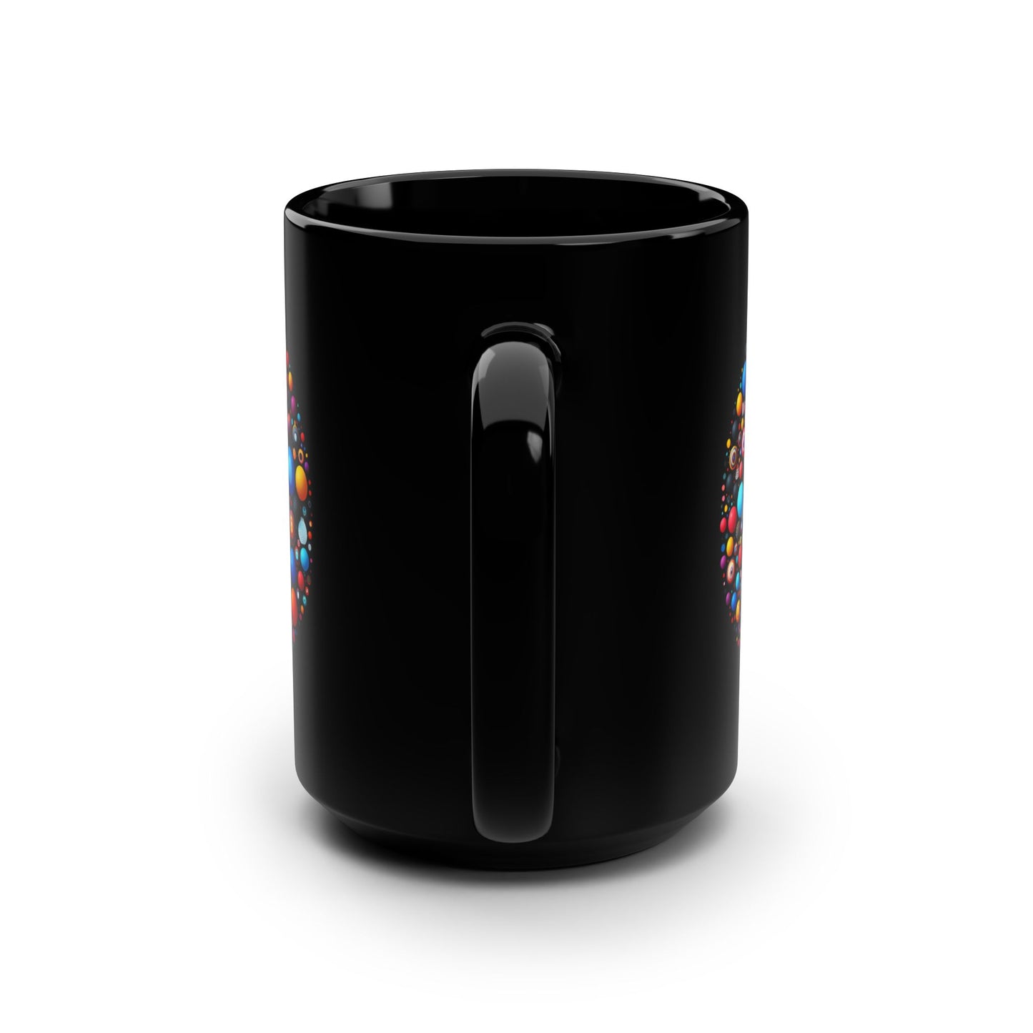 Inspirational Mug, Bubble Pattern, Vibrant Black Mug