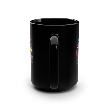 Inspirational Mug, Bubble Pattern, Vibrant Black Mug