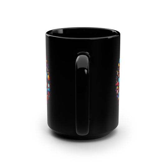 Inspirational Mug, Bubble Pattern, Vibrant Black Mug