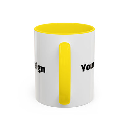 Custom Accent Coffee Mug, Personalized Design, Variety Colors