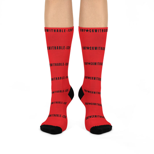 UNF★CKWITHABLE-ISH™ Cushioned Crew Socks Red, Black/Black Star