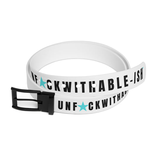 UNF★CKWITHABLE-ISH™  Belt White, Black/Teal Star