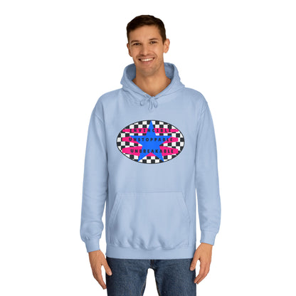 Unisex Hoodie, Retro Rebel Streetwear - Invincible Unstoppable Unbreakable 7 Colors