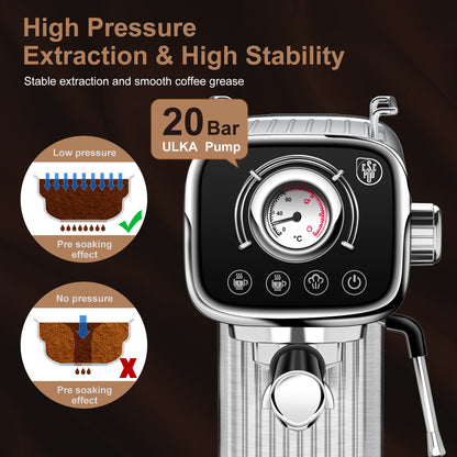 Brew Like a Boss, 20-Bar Pro Espresso Machine for Home Baddies & Baristas LIMITED STOCK