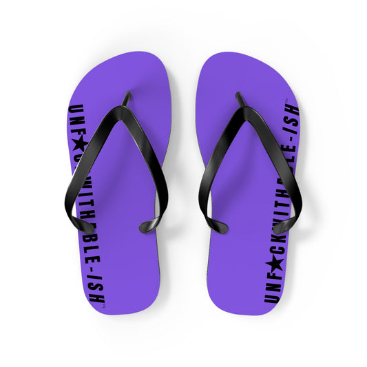 UNF★CKWITHABLE-ISH™ Flip Flops Purple, Black Star