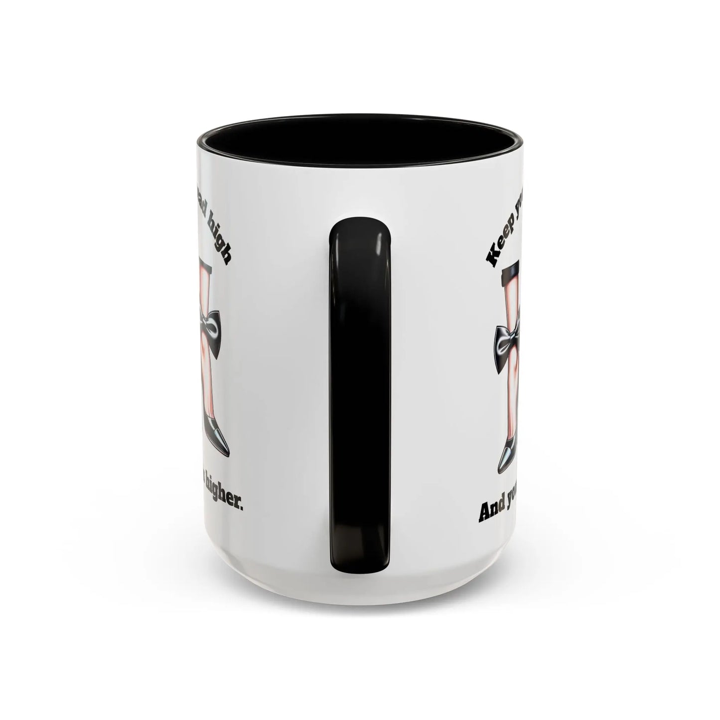 Inspirational Woman Empowerment Accent Mug, Love. Badass. Zen Printify